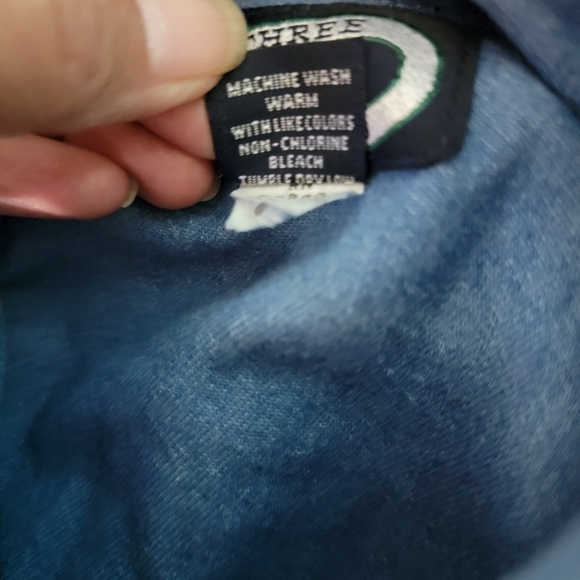 VTG THREE RIVERS Grandma Cartoon Denim Button Down Long Sleeve Top Sz Small Face - Picture 8 of 9